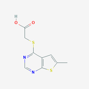 molecular formula C9H8N2O2S2 B363395 [(6-Methylthieno[2,3-d]pyrimidin-4-yl)thio]acetic acid CAS No. 890014-20-7