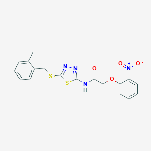 N-[5-[(2-methylphenyl)methylsulfanyl]-1,3,4-thiadiazol-2-yl]-2-(2-nitrophenoxy)acetamide