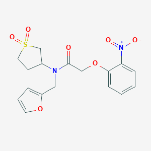 molecular formula C17H18N2O7S B363439 N-(1,1-dioxidotetrahydrothiophen-3-yl)-N-(furan-2-ylmethyl)-2-(2-nitrophenoxy)acetamide CAS No. 846065-30-3