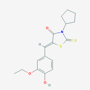 3-Cyclopentyl-5-(3-ethoxy-4-hydroxybenzylidene)-2-thioxo-1,3-thiazolidin-4-one