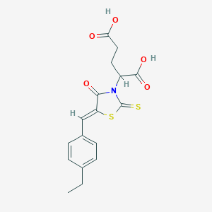2-[(5Z)-5-[(4-ethylphenyl)methylidene]-4-oxo-2-sulfanylidene-1,3-thiazolidin-3-yl]pentanedioic acid
