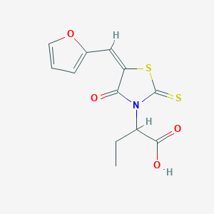 molecular formula C12H11NO4S2 B363455 (E)-2-(5-(furan-2-ylmethylene)-4-oxo-2-thioxothiazolidin-3-yl)butanoic acid CAS No. 853903-98-7