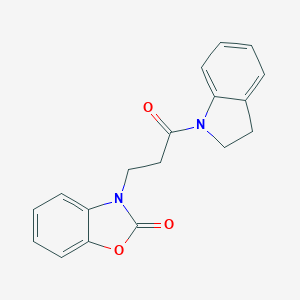 molecular formula C18H16N2O3 B363465 3-[3-(2,3-dihydro-1H-indol-1-yl)-3-oxopropyl]-1,3-benzoxazol-2(3H)-one CAS No. 851989-06-5