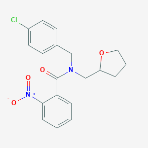 molecular formula C19H19ClN2O4 B363467 N-(4-chlorobenzyl)-2-nitro-N-(tetrahydrofuran-2-ylmethyl)benzamide CAS No. 880792-85-8
