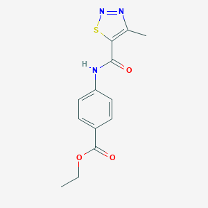 molecular formula C13H13N3O3S B363493 Ethyl 4-{[(4-methyl-1,2,3-thiadiazol-5-yl)carbonyl]amino}benzoate CAS No. 183300-31-4