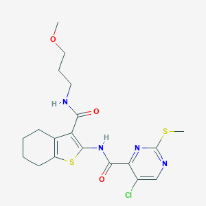 5-chloro-N-{3-[(3-methoxypropyl)carbamoyl]-4,5,6,7-tetrahydro-1-benzothiophen-2-yl}-2-(methylsulfanyl)pyrimidine-4-carboxamide