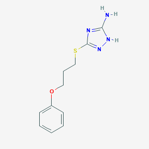 molecular formula C11H14N4OS B363507 5-(3-phenoxypropylthio)-4H-1,2,4-triazole-3-ylamine CAS No. 880451-94-5