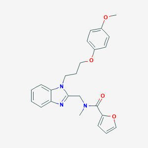 molecular formula C24H25N3O4 B363518 2-furyl-N-({1-[3-(4-methoxyphenoxy)propyl]benzimidazol-2-yl}methyl)-N-methylca rboxamide CAS No. 919977-65-4
