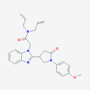 molecular formula C26H28N4O3 B363521 2-{2-[1-(4-methoxyphenyl)-5-oxopyrrolidin-3-yl]benzimidazolyl}-N,N-diprop-2-en ylacetamide CAS No. 942862-57-9