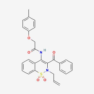 molecular formula C27H24N2O5S B3635222 N-(2-allyl-3-benzoyl-1,1-dioxido-2H-1,2-benzothiazin-4-yl)-2-(4-methylphenoxy)acetamide 