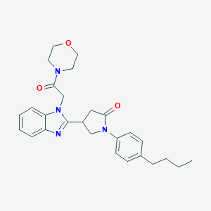 molecular formula C27H32N4O3 B363531 1-(4-butylphenyl)-4-(1-(2-morpholino-2-oxoethyl)-1H-benzo[d]imidazol-2-yl)pyrrolidin-2-one CAS No. 943101-74-4