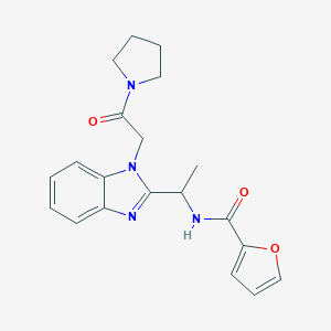 molecular formula C20H22N4O3 B363534 2-furyl-N-{[1-(2-oxo-2-pyrrolidinylethyl)benzimidazol-2-yl]ethyl}carboxamide CAS No. 943102-02-1