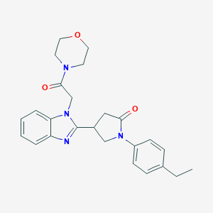 molecular formula C25H28N4O3 B363535 1-(4-ethylphenyl)-4-(1-(2-morpholino-2-oxoethyl)-1H-benzo[d]imidazol-2-yl)pyrrolidin-2-one CAS No. 943101-50-6
