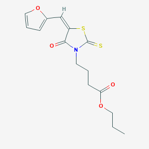 (E)-propyl 4-(5-(furan-2-ylmethylene)-4-oxo-2-thioxothiazolidin-3-yl)butanoate