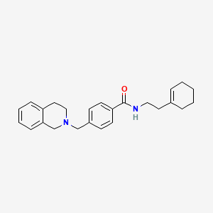 molecular formula C25H30N2O B3635885 N-[2-(CYCLOHEX-1-EN-1-YL)ETHYL]-4-[(1,2,3,4-TETRAHYDROISOQUINOLIN-2-YL)METHYL]BENZAMIDE 