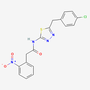 molecular formula C17H13ClN4O3S B3636007 N-[5-(4-chlorobenzyl)-1,3,4-thiadiazol-2-yl]-2-(2-nitrophenyl)acetamide 