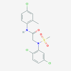 molecular formula C16H15Cl3N2O3S B3636073 N~1~-(4-chloro-2-methylphenyl)-N~2~-(2,5-dichlorophenyl)-N~2~-(methylsulfonyl)glycinamide 