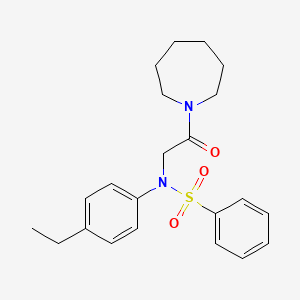 molecular formula C22H28N2O3S B3636089 N-[2-(azepan-1-yl)-2-oxoethyl]-N-(4-ethylphenyl)benzenesulfonamide 