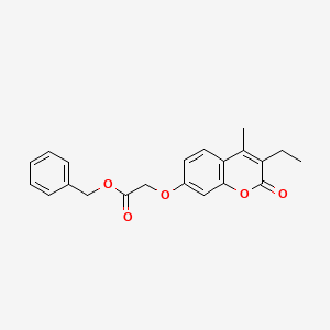 molecular formula C21H20O5 B3636109 benzyl 2-[(3-ethyl-4-methyl-2-oxo-2H-chromen-7-yl)oxy]acetate 