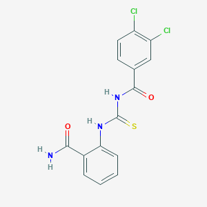 molecular formula C15H11Cl2N3O2S B3636133 N-[(2-carbamoylphenyl)carbamothioyl]-3,4-dichlorobenzamide 