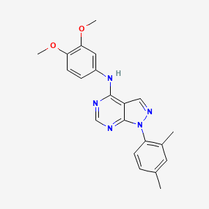 molecular formula C21H21N5O2 B3636303 N-(3,4-dimethoxyphenyl)-1-(2,4-dimethylphenyl)-1H-pyrazolo[3,4-d]pyrimidin-4-amine 