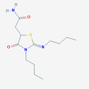 molecular formula C13H23N3O2S B363650 2-[(2Z)-3-butyl-2-(butylimino)-4-oxo-1,3-thiazolidin-5-yl]acetamide CAS No. 780821-33-2