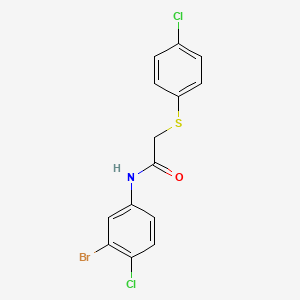 molecular formula C14H10BrCl2NOS B3636504 N-(3-bromo-4-chlorophenyl)-2-(4-chlorophenyl)sulfanylacetamide 