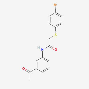 molecular formula C16H14BrNO2S B3636508 N-(3-acetylphenyl)-2-[(4-bromophenyl)thio]acetamide 