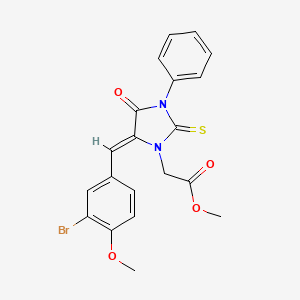 molecular formula C20H17BrN2O4S B3636663 methyl [5-(3-bromo-4-methoxybenzylidene)-4-oxo-3-phenyl-2-thioxo-1-imidazolidinyl]acetate 
