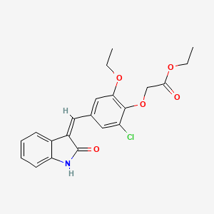 molecular formula C21H20ClNO5 B3636857 ethyl {2-chloro-6-ethoxy-4-[(2-oxo-1,2-dihydro-3H-indol-3-ylidene)methyl]phenoxy}acetate 