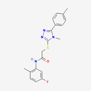 molecular formula C19H19FN4OS B3636933 N-(5-fluoro-2-methylphenyl)-2-{[4-methyl-5-(4-methylphenyl)-4H-1,2,4-triazol-3-yl]sulfanyl}acetamide 