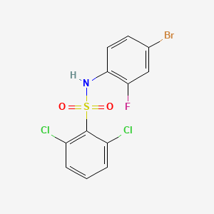 molecular formula C12H7BrCl2FNO2S B3636956 N-(4-bromo-2-fluorophenyl)-2,6-dichlorobenzenesulfonamide 