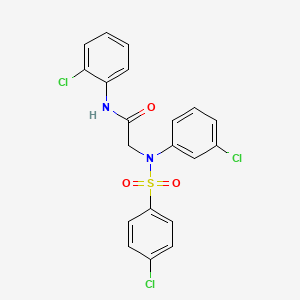 molecular formula C20H15Cl3N2O3S B3637002 N-(2-chlorophenyl)-N~2~-(3-chlorophenyl)-N~2~-[(4-chlorophenyl)sulfonyl]glycinamide 