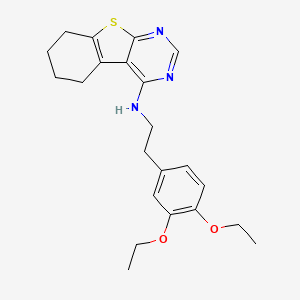 molecular formula C22H27N3O2S B3637015 N-(3,4-DIETHOXYPHENETHYL)-N-(5,6,7,8-TETRAHYDRO[1]BENZOTHIENO[2,3-D]PYRIMIDIN-4-YL)AMINE 