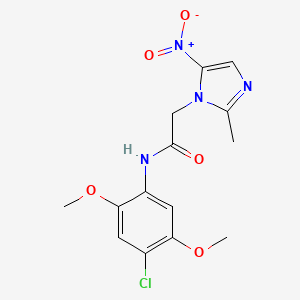 molecular formula C14H15ClN4O5 B3637054 N-(4-chloro-2,5-dimethoxyphenyl)-2-(2-methyl-5-nitro-1H-imidazol-1-yl)acetamide 