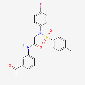 molecular formula C23H21FN2O4S B3637107 N~1~-(3-acetylphenyl)-N~2~-(4-fluorophenyl)-N~2~-[(4-methylphenyl)sulfonyl]glycinamide 
