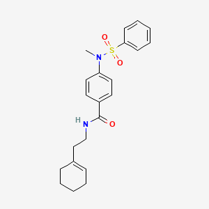 molecular formula C22H26N2O3S B3637138 N-[2-(1-cyclohexen-1-yl)ethyl]-4-[methyl(phenylsulfonyl)amino]benzamide 