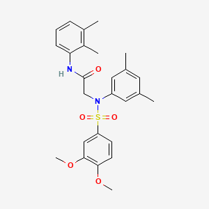 molecular formula C26H30N2O5S B3637174 N~2~-[(3,4-dimethoxyphenyl)sulfonyl]-N~1~-(2,3-dimethylphenyl)-N~2~-(3,5-dimethylphenyl)glycinamide 