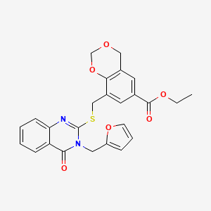 molecular formula C25H22N2O6S B3637203 ethyl 8-({[3-(2-furylmethyl)-4-oxo-3,4-dihydro-2-quinazolinyl]thio}methyl)-4H-1,3-benzodioxine-6-carboxylate 
