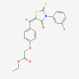 molecular formula C20H16FNO4S2 B3637226 ethyl (4-{[3-(3-fluorophenyl)-4-oxo-2-thioxo-1,3-thiazolidin-5-ylidene]methyl}phenoxy)acetate 
