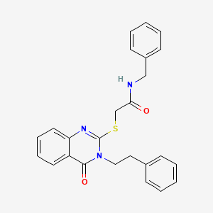 molecular formula C25H23N3O2S B3637313 N-benzyl-2-{[4-oxo-3-(2-phenylethyl)-3,4-dihydro-2-quinazolinyl]thio}acetamide 