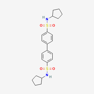 molecular formula C22H28N2O4S2 B3637830 N-cyclopentyl-4-[4-(cyclopentylsulfamoyl)phenyl]benzenesulfonamide 