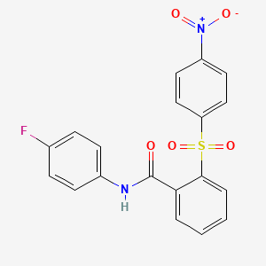 molecular formula C19H13FN2O5S B3637867 N-(4-fluorophenyl)-2-[(4-nitrophenyl)sulfonyl]benzamide 
