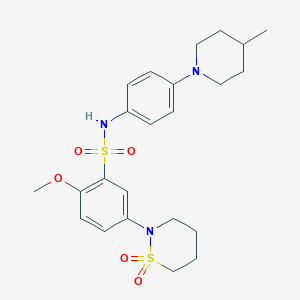 5-(1,1-dioxido-1,2-thiazinan-2-yl)-2-methoxy-N-[4-(4-methyl-1-piperidinyl)phenyl]benzenesulfonamide