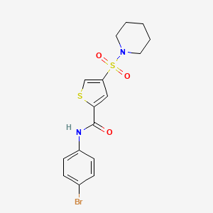 molecular formula C16H17BrN2O3S2 B3638058 N-(4-bromophenyl)-4-piperidin-1-ylsulfonylthiophene-2-carboxamide 