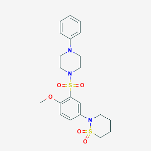 4-(1,1-Dioxido-1,2-thiazinan-2-yl)-2-[(4-phenyl-1-piperazinyl)sulfonyl]phenyl methyl ether
