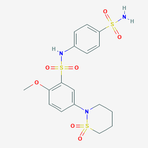 5-(1,1-dioxido-1,2-thiazinan-2-yl)-2-methoxy-N-(4-sulfamoylphenyl)benzenesulfonamide