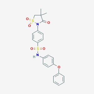 4-(4,4-dimethyl-1,1-dioxido-3-oxo-2-isothiazolidinyl)-N-(4-phenoxyphenyl)benzenesulfonamide