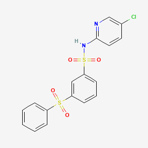 molecular formula C17H13ClN2O4S2 B3638161 N-(5-chloro-2-pyridinyl)-3-(phenylsulfonyl)benzenesulfonamide 