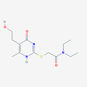N,N-diethyl-2-{[5-(2-hydroxyethyl)-4-methyl-6-oxo-1,6-dihydro-2-pyrimidinyl]sulfanyl}acetamide